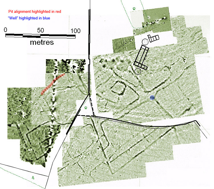 geophysics plot shown on map of area
